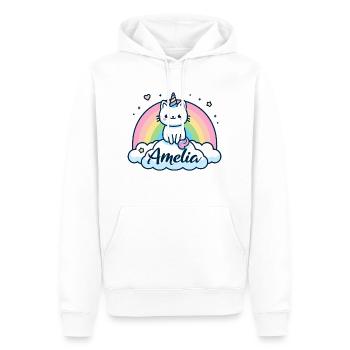 Amelia Name Vorname Einhornkatze - Männer Premium Bio Hoodie - Weiß - Vorne - Nico (187cm)