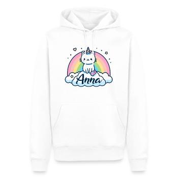 Anna Name Vorname Einhornkatze - Männer Premium Bio Hoodie - Weiß - Vorne - Nico (187cm)