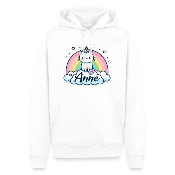 Anne Name Vorname Einhornkatze - Männer Premium Bio Hoodie - Weiß - Vorne - Nico (187cm)