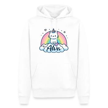 Alva Name Vorname Einhornkatze - Männer Premium Bio Hoodie - Weiß - Vorne - Nico (187cm)