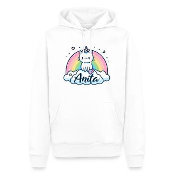 Anita Name Vorname Einhornkatze - Männer Premium Bio Hoodie - Weiß - Vorne - Nico (187cm)