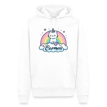 Carmen Name Vorname Einhornkatze - Männer Premium Bio Hoodie - Weiß - Vorne - Nico (187cm)