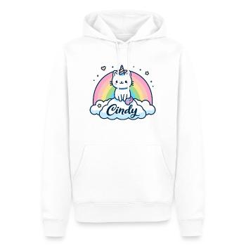 Cindy Name Vorname Einhornkatze - Männer Premium Bio Hoodie - Weiß - Vorne - Nico (187cm)
