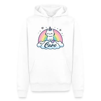 Caro Name Vorname Einhornkatze - Männer Premium Bio Hoodie - Weiß - Vorne - Nico (187cm)