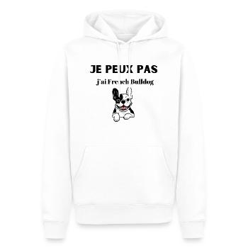 je peux pas jai French Bulldog - Sweat à capuche Premium bio Homme - blanc - Devant - Nico (187cm)