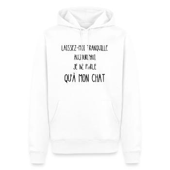 laissez-moi tranquille - Sweat à capuche Premium bio Homme - blanc - Devant - Nico (187cm)