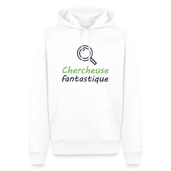 Tshirt femme Chercheuse fantastique - Sweat à capuche Premium bio Homme - blanc - Devant - Nico (187cm)