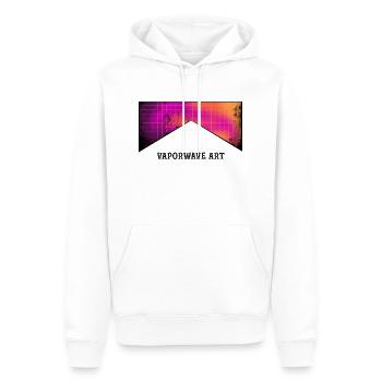 Vaporwave Art - Men’s Premium Organic Hoodie - white - Front - Nico (187cm)