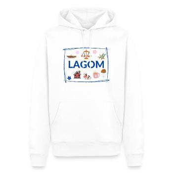 Lagom - Männer Premium Bio Hoodie - Weiß - Vorne - Nico (187cm)