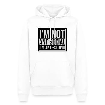 not antisocial anti stupid - Männer Premium Bio Hoodie - Weiß - Vorne - Nico (187cm)