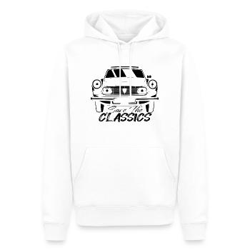 VOITURE CLASSIQUE FRANCAISE - CLASSIC 404 - Sweat à capuche Premium bio Homme - blanc - Devant - Nico (187cm)
