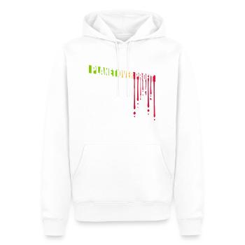 Planète sur le devis de profit - Sweat à capuche Premium bio Homme - blanc - Devant - Nico (187cm)