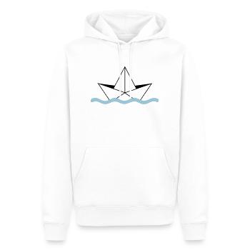Paper Ship - Men’s Premium Organic Hoodie - white - Front - Nico (187cm)