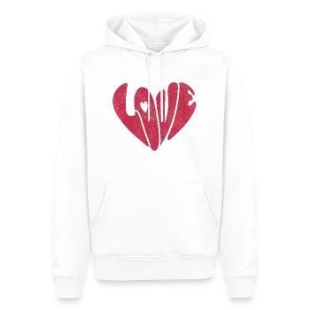 Love Heart Retro - Männer Premium Bio Hoodie - Weiß - Vorne - Nico (187cm)