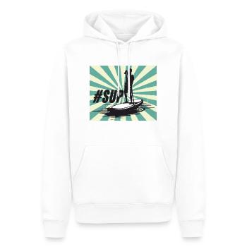 SOUPER - Sweat à capuche Premium bio Homme - blanc - Devant - Nico (187cm)