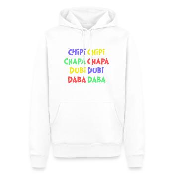 Chipi Chipi Chapa Chapa Dubi Dubi Daba Daba Chat - Sweat à capuche Premium bio Homme - blanc - Devant - Nico (187cm)