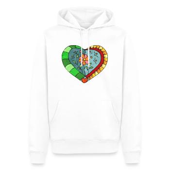 Herz - Männer Premium Bio Hoodie - Weiß - Vorne - Nico (187cm)