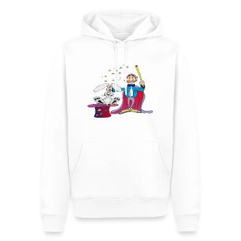 Der Zauberer zieht das Kaninchen aus dem Hut - Männer Premium Bio Hoodie - Weiß - Vorne - Nico (187cm)