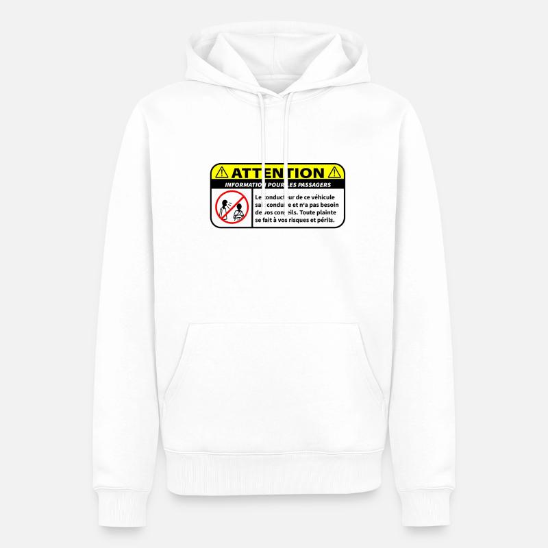 information pour les passagers - Sweat à capuche Premium bio Homme - blanc