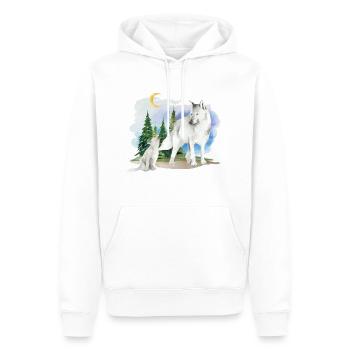Wolf und Welpe - Männer Premium Bio Hoodie - Weiß - Vorne - Nico (187cm)