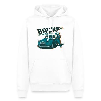 BACK OF THE DEUCH - Sweat à capuche Premium bio Homme - blanc - Devant - Nico (187cm)