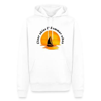 Klarer Himmel & Sommerstimmung - Männer Premium Bio Hoodie - Weiß - Vorne - Nico (187cm)