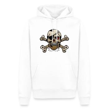 Knochen Kopf des Todes Schädel alte Schule Tattoo - Männer Premium Bio Hoodie - Weiß - Vorne - Nico (187cm)
