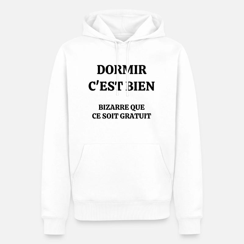 dormir c'est bien - Sweat à capuche Premium bio Homme - blanc