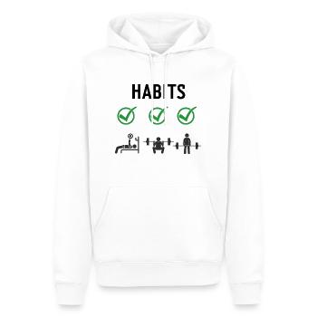 Gym Deadlifts Workout love - ma déroute de fitness de passe-temps - Sweat à capuche Premium bio Homme - blanc - Devant - Nico (187cm)