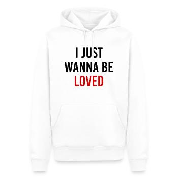 I Just Wanna Be Loved - Men’s Premium Organic Hoodie - white - Front - Nico (187cm)