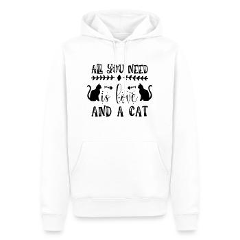 all you need is love and a cat - Männer Premium Bio Hoodie - Weiß - Vorne - Nico (187cm)