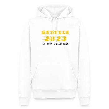 Geselle 2023 Jetzt wird gesoffen - Männer Premium Bio Hoodie - Weiß - Vorne - Nico (187cm)