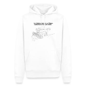 Landwirtschaft Harte Arbeit Mährdrescher Pflügen - Männer Premium Bio Hoodie - Weiß - Vorne - Nico (187cm)