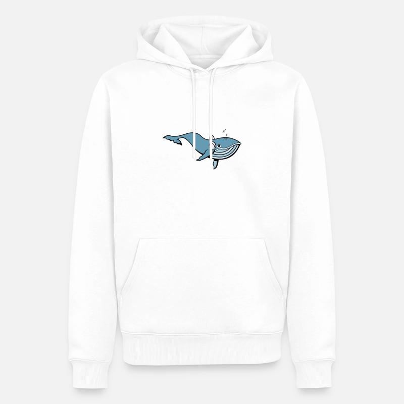 Chilling Whale - Männer Premium Bio Hoodie - Weiß