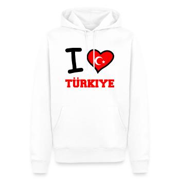 i love türkiye - Männer Premium Bio Hoodie - Weiß - Vorne - Nico (187cm)