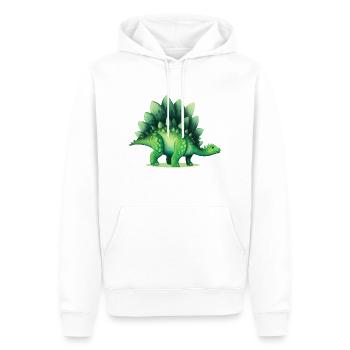 Dinosaurier Stegosaurus Grüne Echse Geschenk - Männer Premium Bio Hoodie - Weiß - Vorne - Nico (187cm)