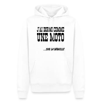 j'ai dormi comme une moto - Sweat à capuche Premium bio Homme - blanc - Devant - Nico (187cm)