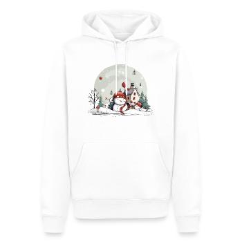 Weihnachtliche Landschaft - Männer Premium Bio Hoodie - Weiß - Vorne - Nico (187cm)