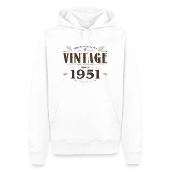 73 Jahre alter Jahrgang 1951 Limitierte Auflage 73. - Männer Premium Bio Hoodie - Weiß - Vorne - Nico (187cm)
