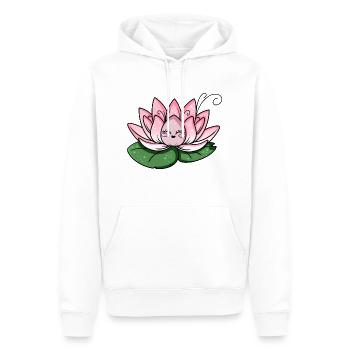 Lotus Kawaii - Sweat à capuche Premium bio Homme - blanc - Devant - Nico (187cm)