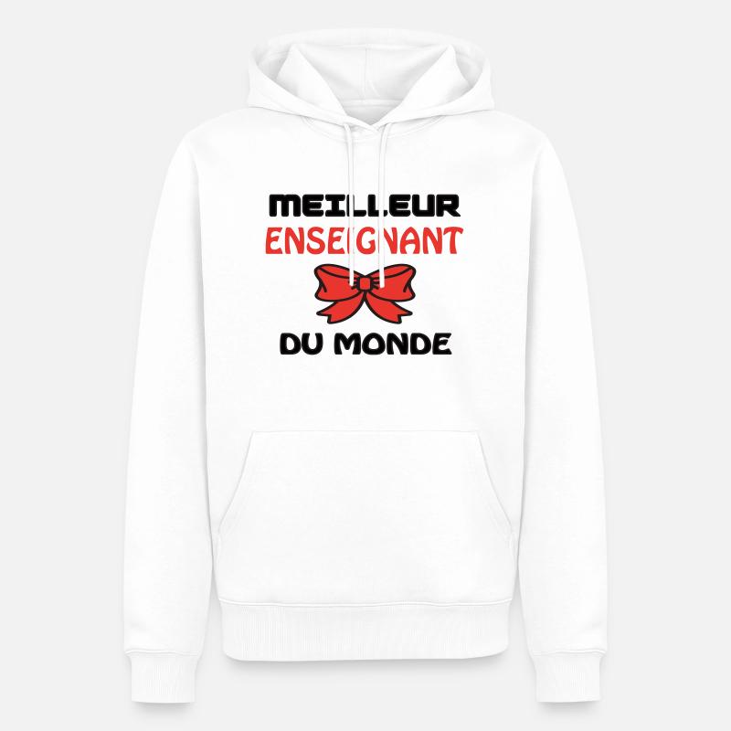 BESTER LEHRER DER WELT - Männer Premium Bio Hoodie - Weiß