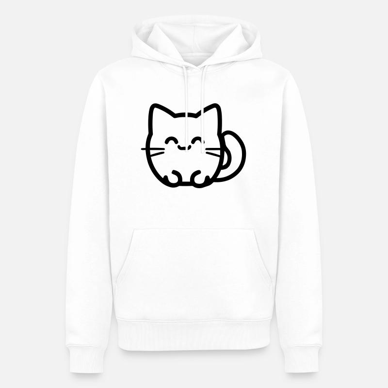 Katze - Männer Premium Bio Hoodie - Weiß
