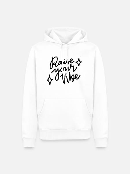 Raise your vibe - Männer Premium Bio Hoodie - Weiß