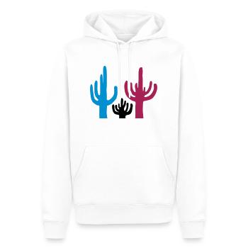 Bunte 3 Kakteen Wüste - Männer Premium Bio Hoodie - Weiß - Vorne - Nico (187cm)