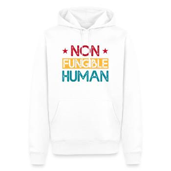 Non Fungible Human - Men’s Premium Organic Hoodie - white - Front - Nico (187cm)