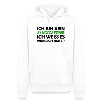 Bin kein klugscheißer - Männer Premium Bio Hoodie - Weiß - Vorne - Nico (187cm)