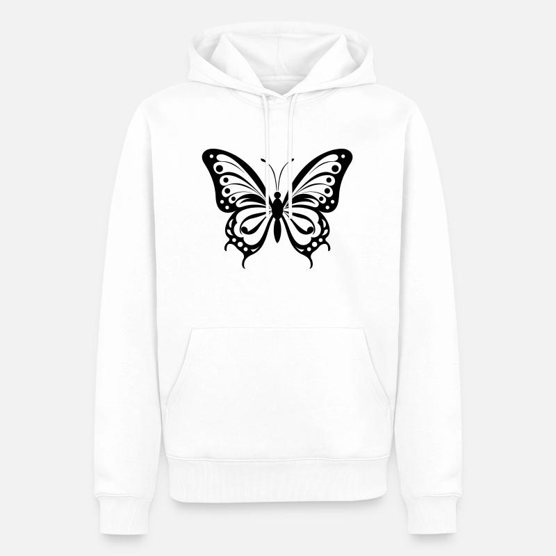 Papillon - Sweat à capuche Premium bio Homme - blanc