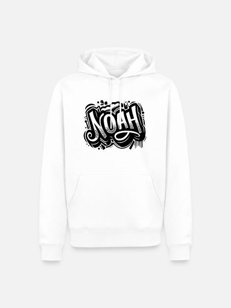Noah Nazwisko Imię Graffiti - Ekologiczna męska bluza z kapturem Premium - biały
