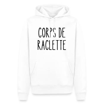 corps de raclette - Sweat à capuche Premium bio Homme - blanc - Devant - Nico (187cm)
