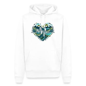 Natur - Herzschlag - Männer Premium Bio Hoodie - Weiß - Vorne - Nico (187cm)